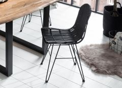 Söögitool Rattan, must