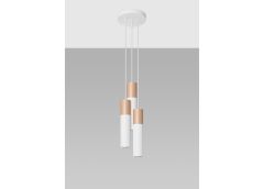 Laelamp Pablo 3P, valge/naturaalne