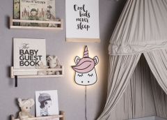 Seinalamp Unicorn, roosa
