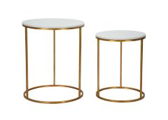 Diivanilaudade komplekt Glam, 2tk, kuld/valge