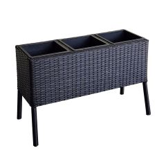 Lillekast WICKER 80x34xH54cm, must