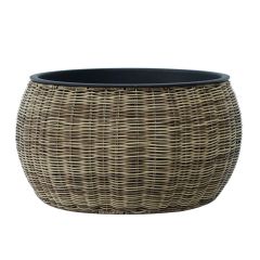 Lillepott WICKER D48xH26cm, helepruun
