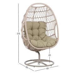 Puhketool CASSIA pöörlev 85x85xH151cm, beež
