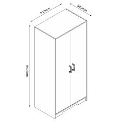 Riidekapp LAVINIA 83x54xH180cm, saar