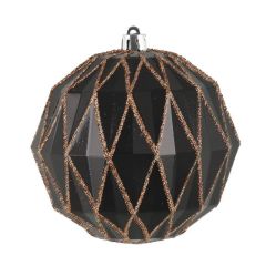 JÕULUKAUNISTUS GEOMETRIC D10CM 331054 3TK MUST/VASKNE