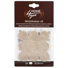 Mööblikaitse vilt D28mm, 9tk, beež