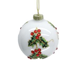 Jõuluehe JOY WHITE D8cm, klaas