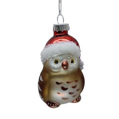 Jõuluehe JOY OWL 8cm, klaas