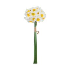 Kunstlill FLOWERLY H40cm 6tk nartsissid kimbus, valge