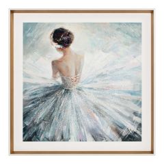 Seinapilt raamiga 80x80cm, baleriin kristallidega