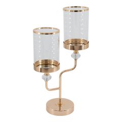 Küünlajalg CHANLE H43cm 2-ne magnetiga, kuldne