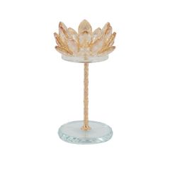 Küünlajalg CHANLE H15,5cm, kuldne lill
