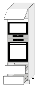 Köögi kõrge ahjukapp D14RU-2M-284, 60x56,5xK207 cm