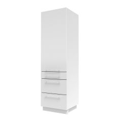 Köögi kõrge põrandakapp D14-DP-3M, 60x56,5xK207 cm, valge