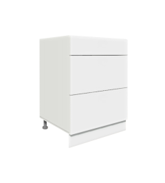 Köögi põrandakapp sahtlitega D3 M-60, 60x50xK82 cm, valge