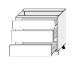 Köögi põrandakapp sahtlitega Optimum D3 90, 90x50xK82 cm