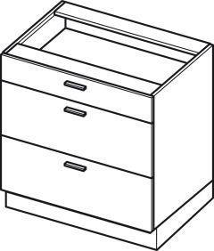 Köögisaare põrandakapp sahtlitega Elin DSW 6-3 STM, 60x54xK82 cm