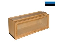 Moodulriiul klaasuksega väike, 87x29xK31 cm, kasepuit, lakitud