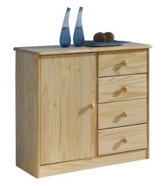 Kummut ETM 1+4, 79x35xK74 cm, mänd, naturaalne