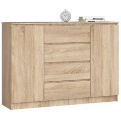 Kummut K140 2D 4SZ, 140x40xK99 cm, sonoma tamm