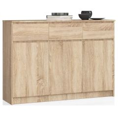 Kummut K140 3D 3SZ, 140x40xK99 cm, sonoma tamm