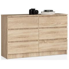 Kummut K140 6SZ, 140x40xK77 cm, sonoma tamm