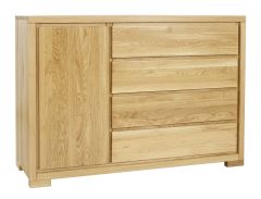 Kummut KD358, 137x45xK95 cm, tamm, naturaalne