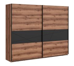 Lükandustega riidekapp Forn S471-SZF 270, 270x58xK218,5 cm, Delano tamm + must matt