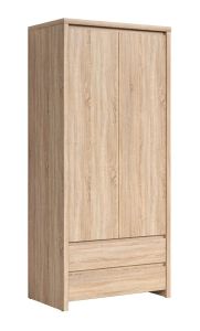 Riidekapp Kaspia S128-SZF2D2S, 90x55,5xK200,5 cm, sonoma tamm