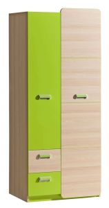 Riidekapp Lorento L1, 80x52xK188 cm, Saar coimbra-Laimiroheline