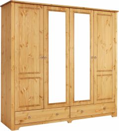 Riidekapp peegliga Hugo S-150, 199x59xK191 cm, meepeits, õlitatud