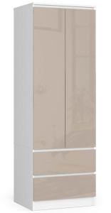 Riidekapp S60 2D 2SZ, 60x51xK180 cm, cappuccino läikega