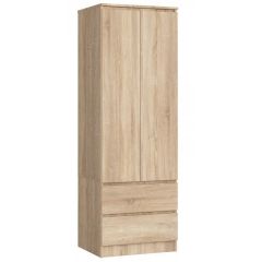 Riidekapp S60 2D 2SZ, 60x51xK180 cm, sonoma tamm