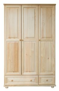 Riidekapp SF106, 120x60xK190 cm, mänd, naturaalne
