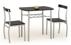 Söögilauakomplekt Lance, 82x50xK75 cm, laud + 2 tooli, wenge