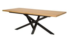 Söögilaud ST373, tamm + metall, naturaalne + must
