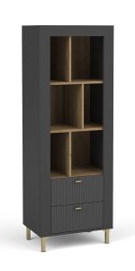 Sahtlitega riiul Mossa MO4, 60x40xK168,6 cm, must