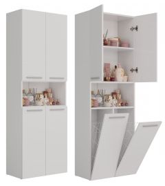 Vannitoa kapp Nel 2KDD, 60x30xK174 cm, valge