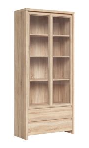 Vitriinkapp Kaspia S128-REG2W2S, 90x40,5xK200,5 cm, sonoma tamm