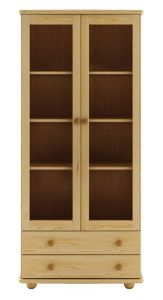 Vitriinkapp KW115, 85x42xK190 cm, mänd, naturaalne
