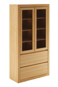 Vitriinkapp KW407, 100x41xK190 cm, pöök, naturaalne