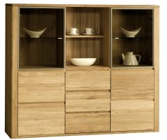 Vitriinkapp Orlando 47, 178x42xK150 cm, tamm, naturaalne