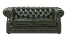 Diivan Chesterfield 2-ne, 160x97xK74 cm, nahk roheline