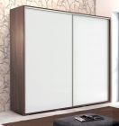 Lükandustega riidekapp peegliga Skapski A15, Sokolaad-valge