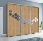 Lükandustega riidekapp peegliga Skapski A 23, kraft zloty