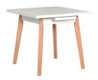 Pikendatav söögilaud Oslo 1L, 80-110x80xK75 cm, valge + naturaalne pöök