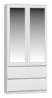 Riidekapp peegliga Malwa SS90L, 90x50xK180 cm, valge