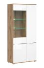 Vitriinkapp Zele S383-REG1W3D, 90x41xK195 cm, wotan tamm +valge läikega