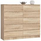 Kummut K140 10SZ, 140x40xK121 cm, sonoma tamm