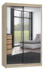 Lükandustega riidekapp peegliga IGA120 A, 120x61xK200 cm, sonoma tamm